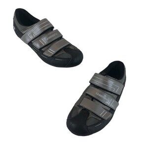 EUC Shimano Men's EU 43 US 9 Silver RT50 Hook and Loop Cycling Shoes Cleats‎